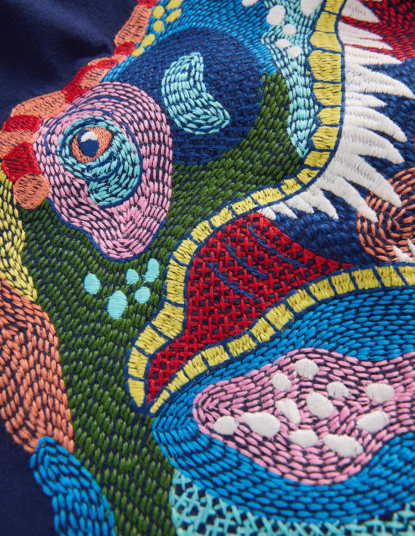 Superstitch Long Sleeve Top-College Navy Dinosaur