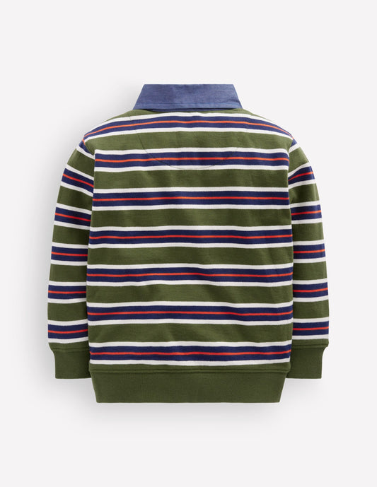 Smart Collared Sweatshirt-Brunswick Green / College Navy