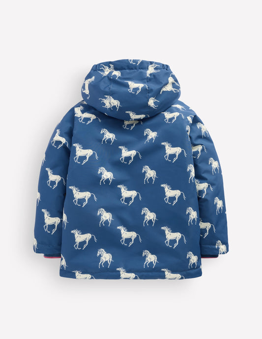Sherpa Lined Anorak-Tourmaline Blue Small Horses