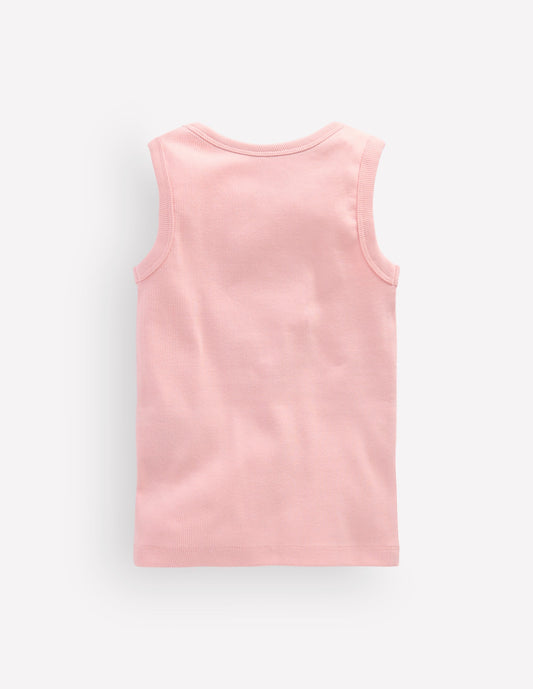 Henley Ribbed Vest-Chalk Pink