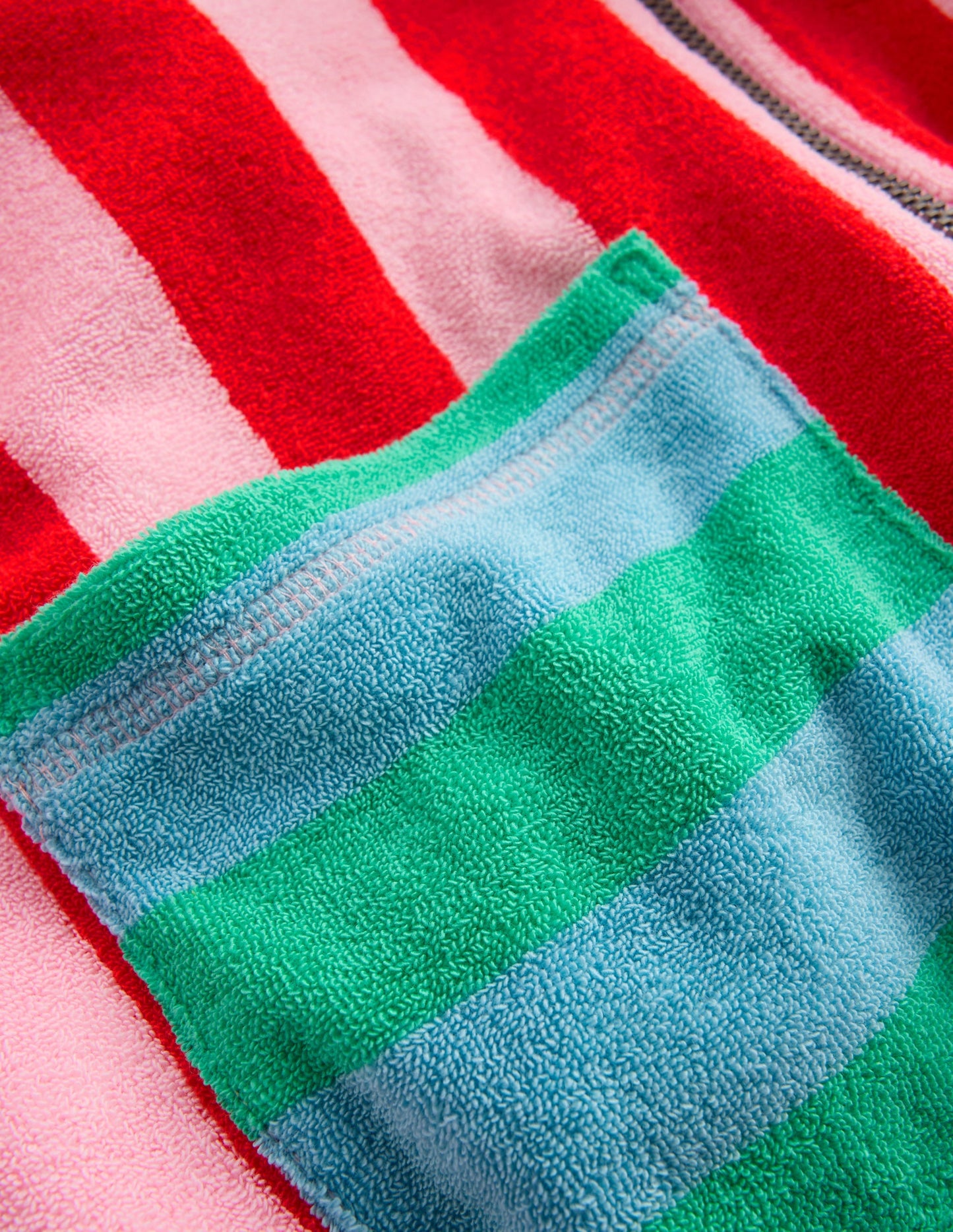 Romie Towelling Zip Throw-On-Multi Stripe