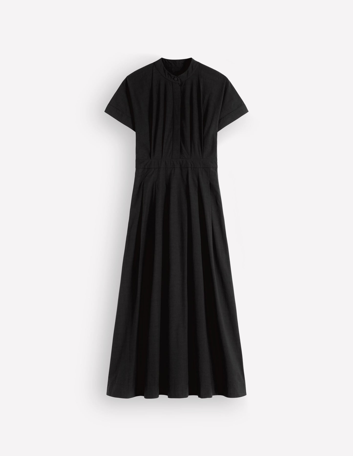 Grown On Sleeve Midi Dress-Black