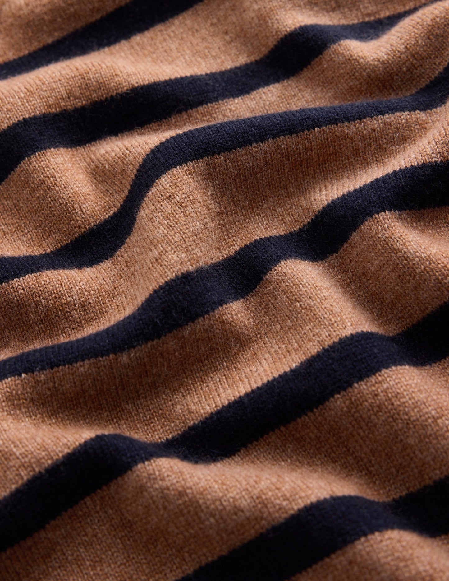 Elsie Cashmere Crew Jumper-Warm Ginger, Stripe