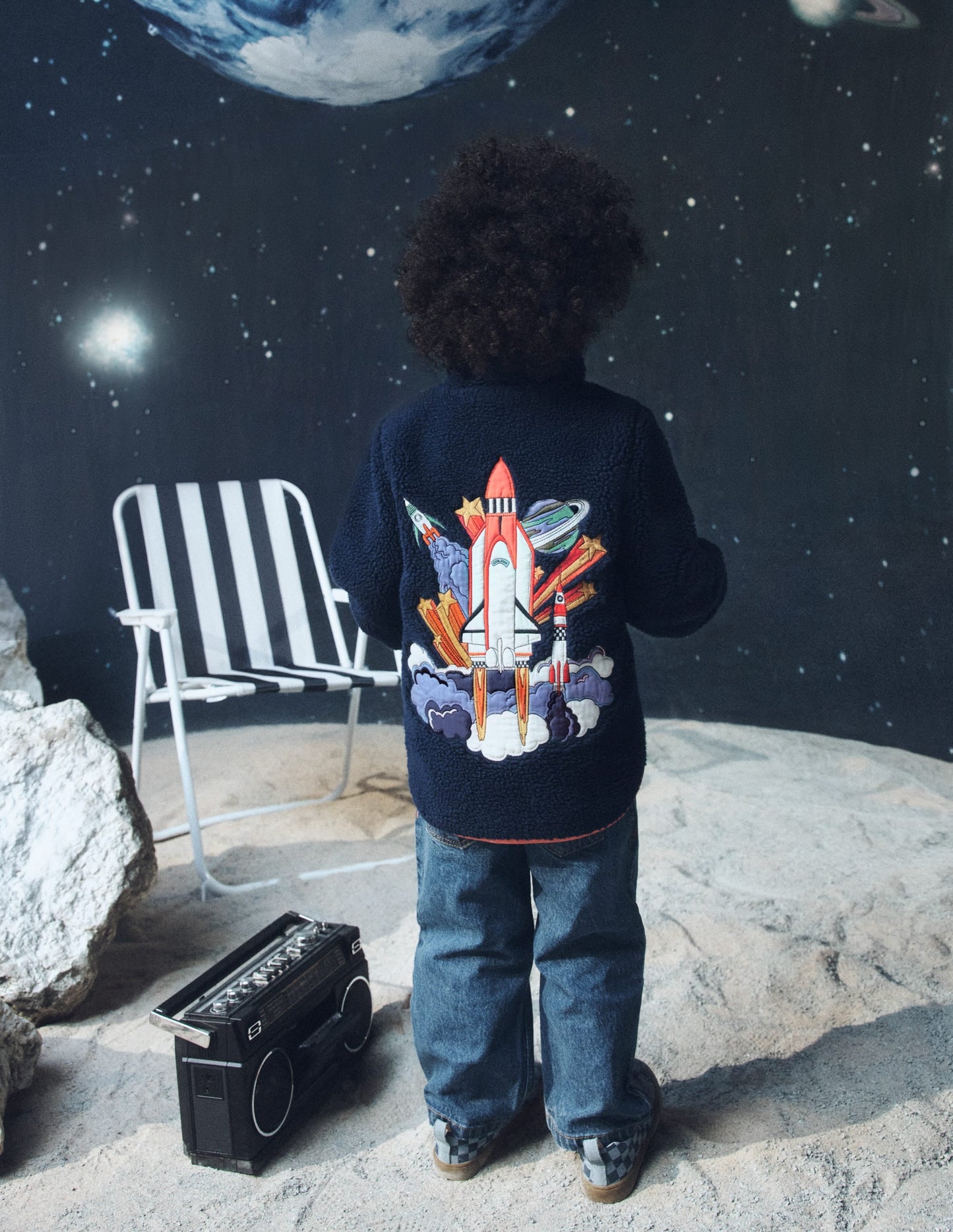 Cosy Borg Jacket-College Navy Space