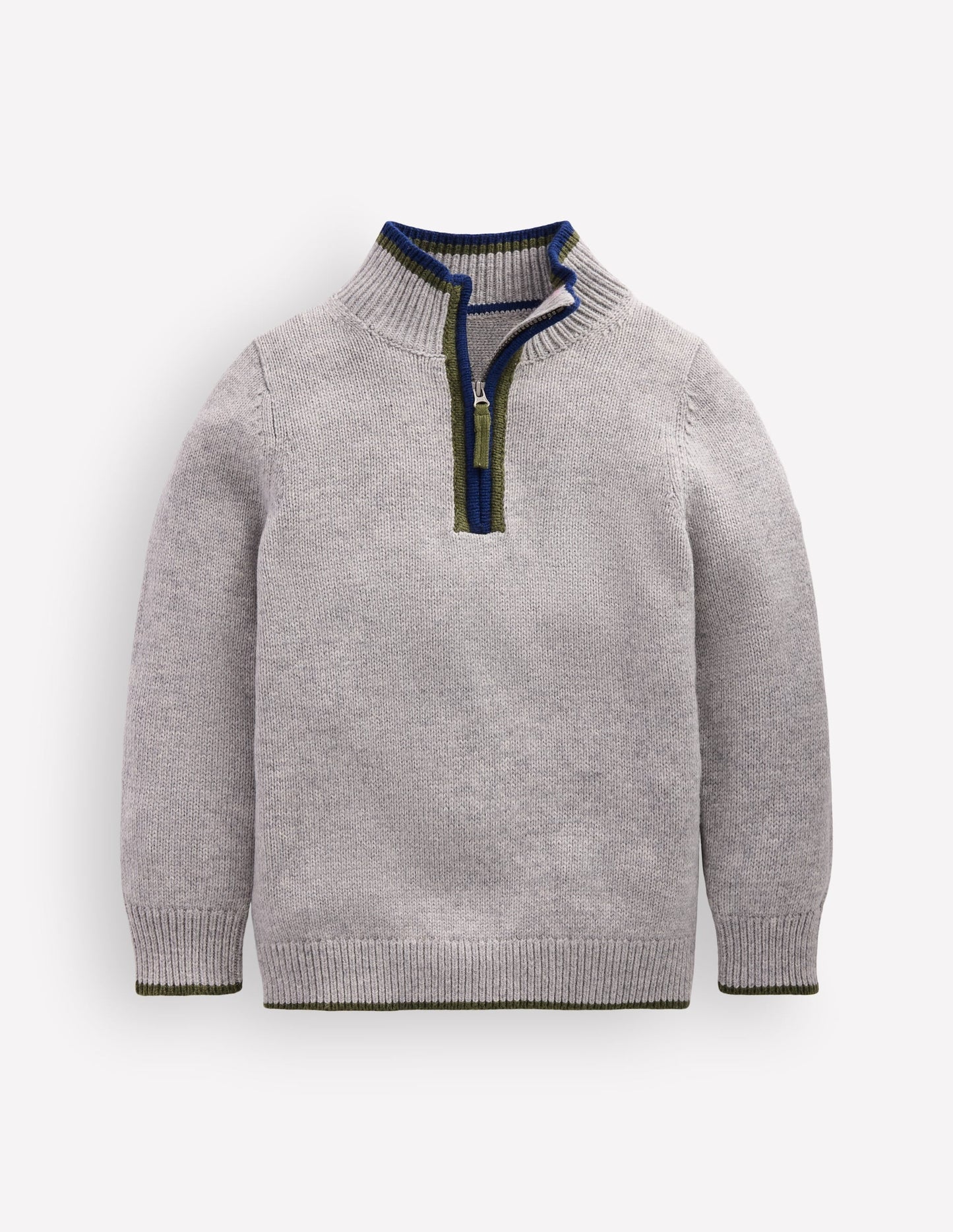 Heritage Half-Zip Jumper-Grey Marl