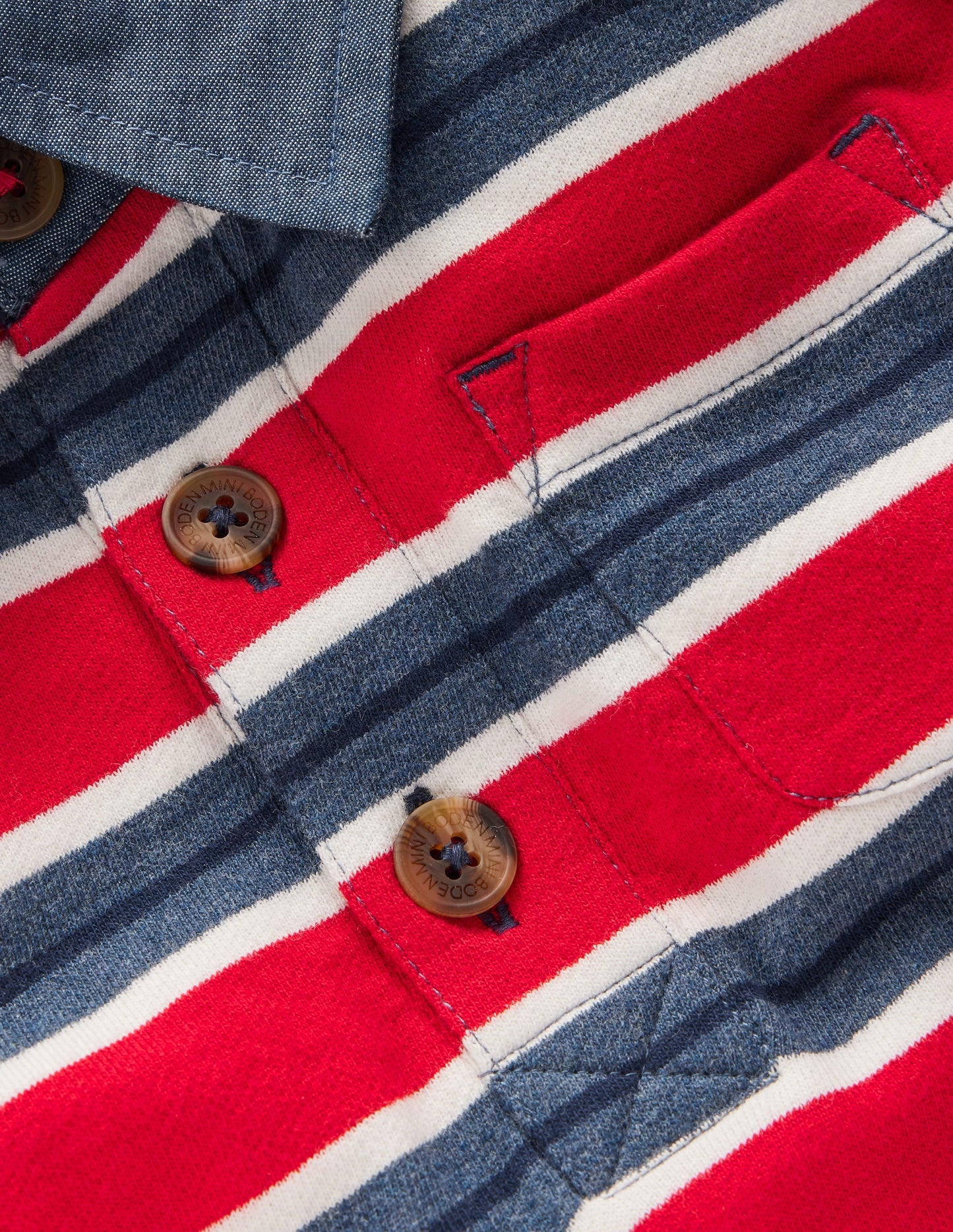Smart Collared Sweatshirt-Blood Orange / Navy Marl