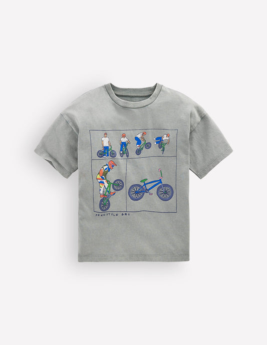 Short Sleeve Printed T-shirt-Bamboo Cane Freestyle Bikes