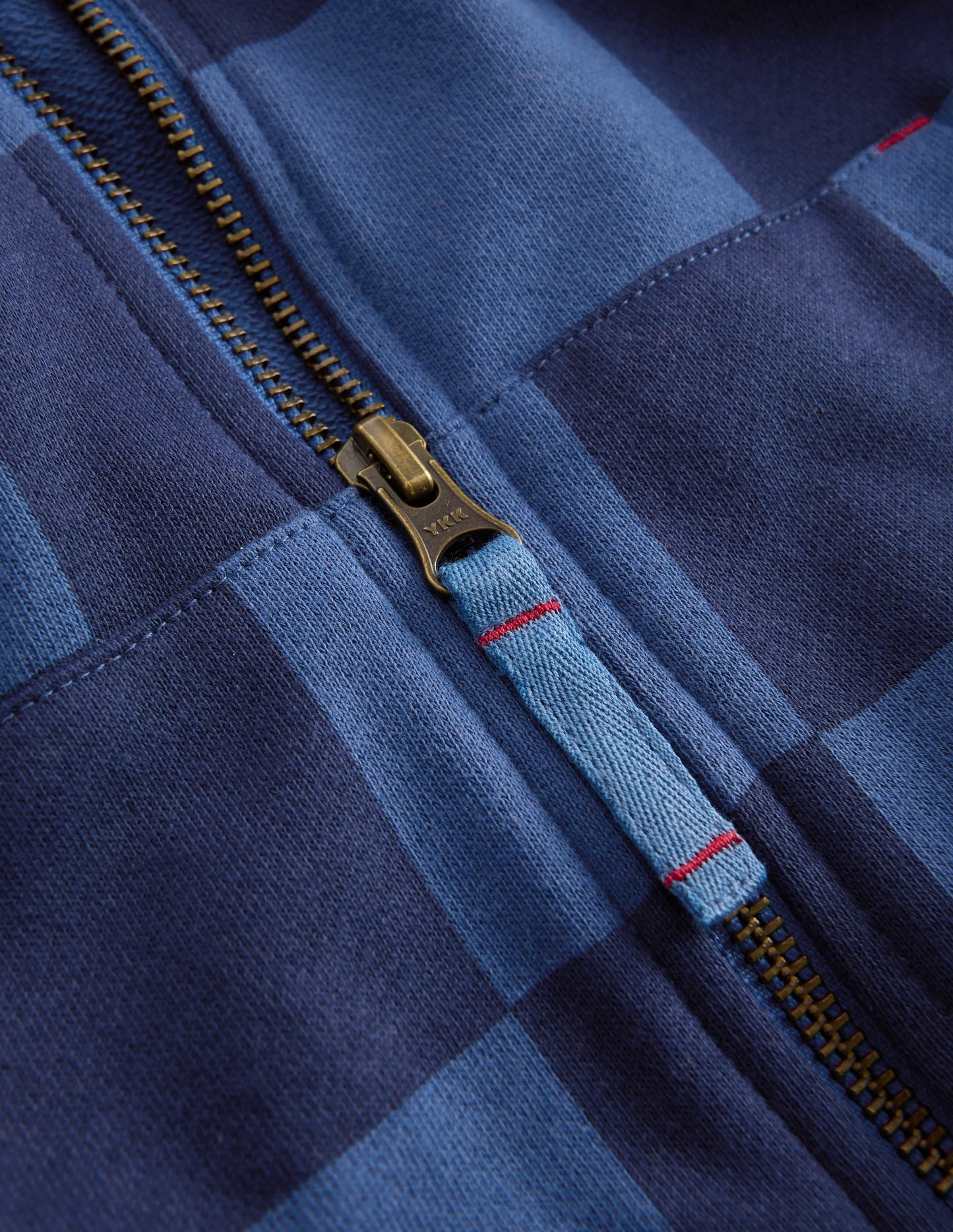 Printed Zip-through Hoodie-College Navy / True Denim
