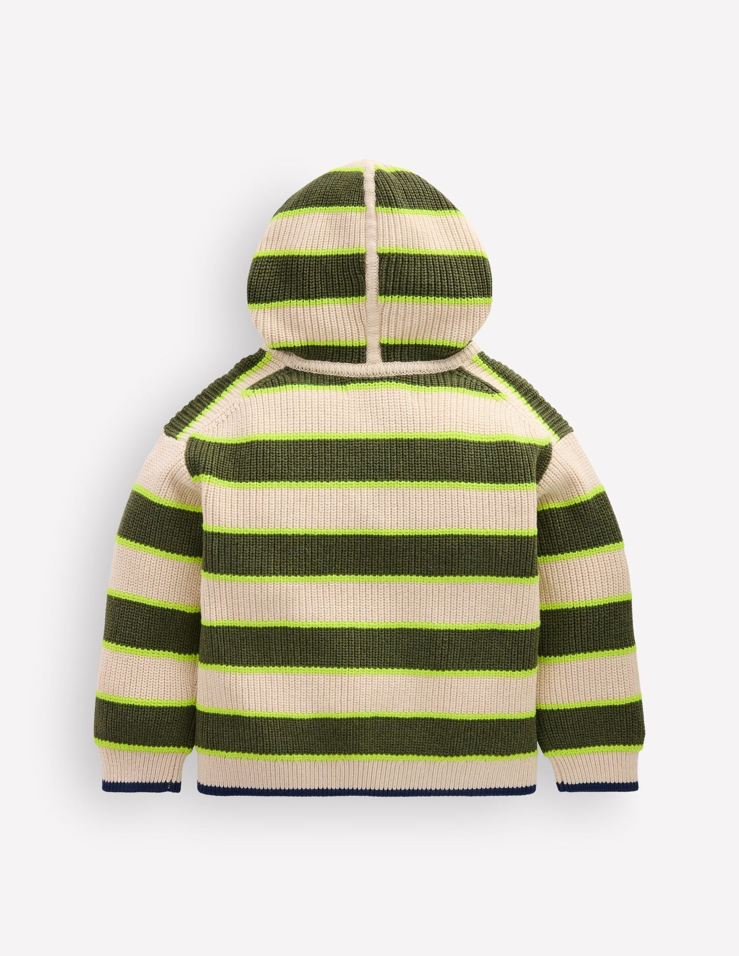 Chunky Cotton Hoodie-Oatmeal/Green Stripe