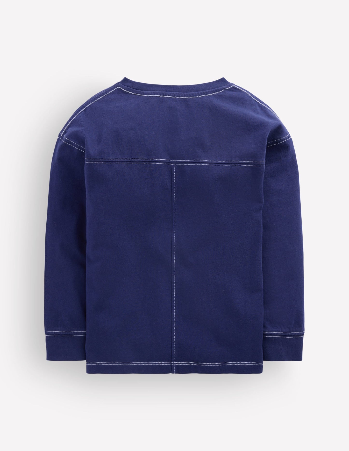 Relaxed Seam Detail T-shirt-Starboard Blue