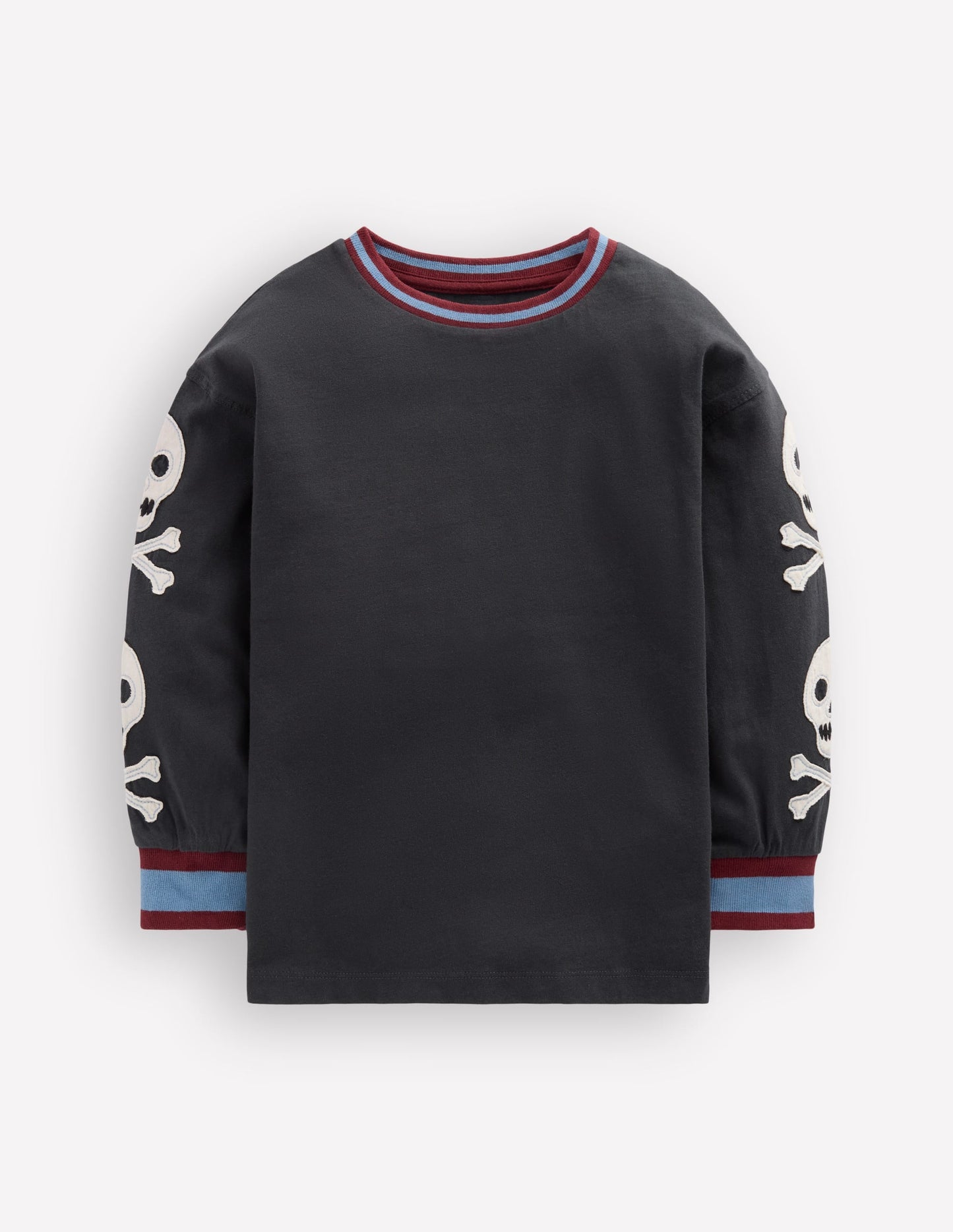 Relaxed Appliqué T-shirt-Shadow Grey Skulls