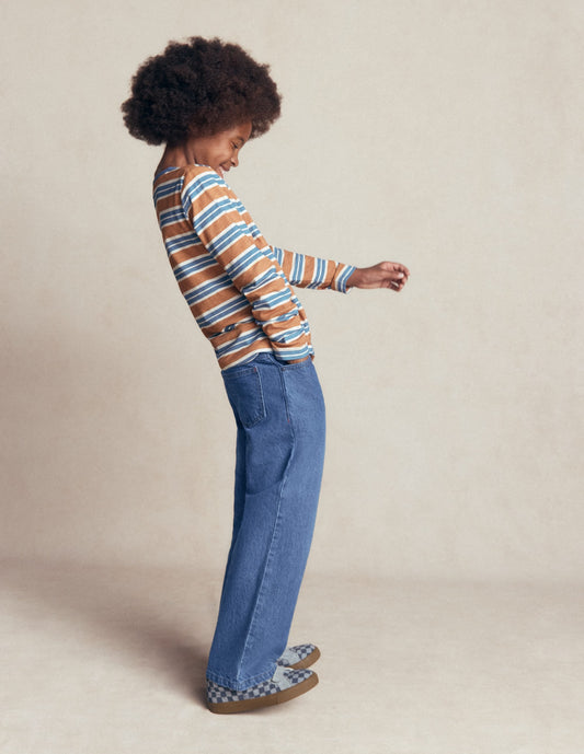 Easy Straight Jeans-Mid Wash
