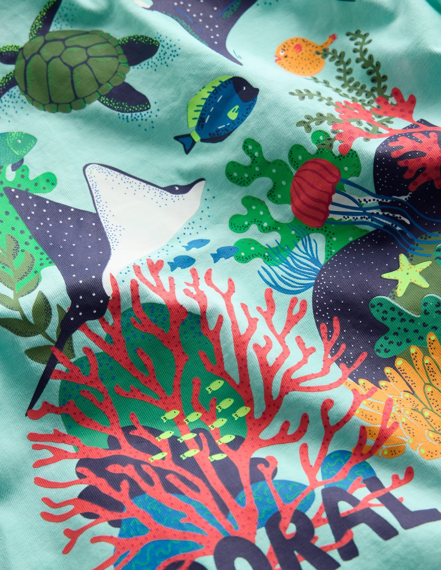 Front & Back Printed T-shirt-Tie Dye Coral Reef