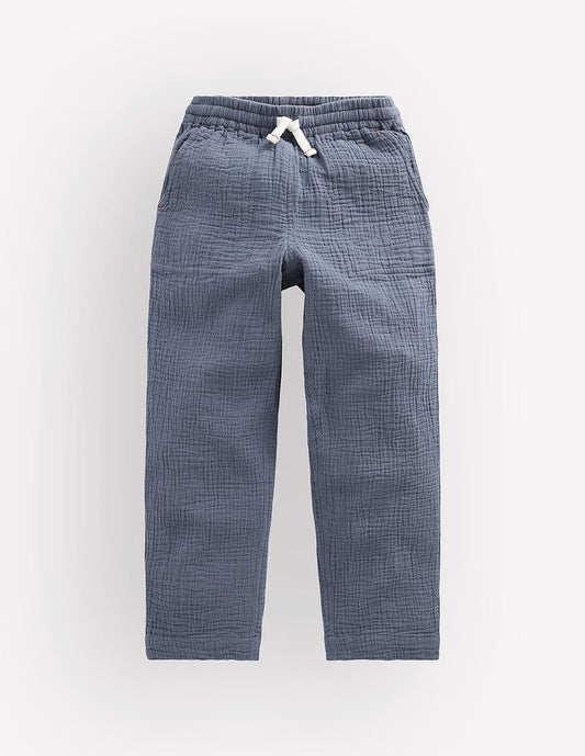 Double Cloth Summer Trousers-North Sea Blue