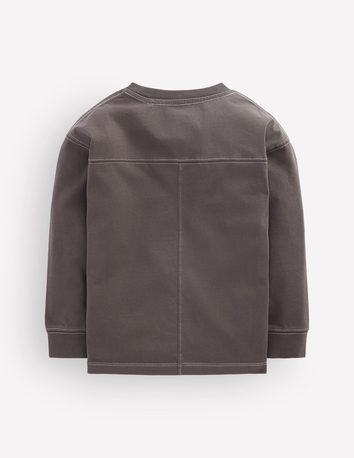 Relaxed Seam Detail T-shirt-Warm Brown