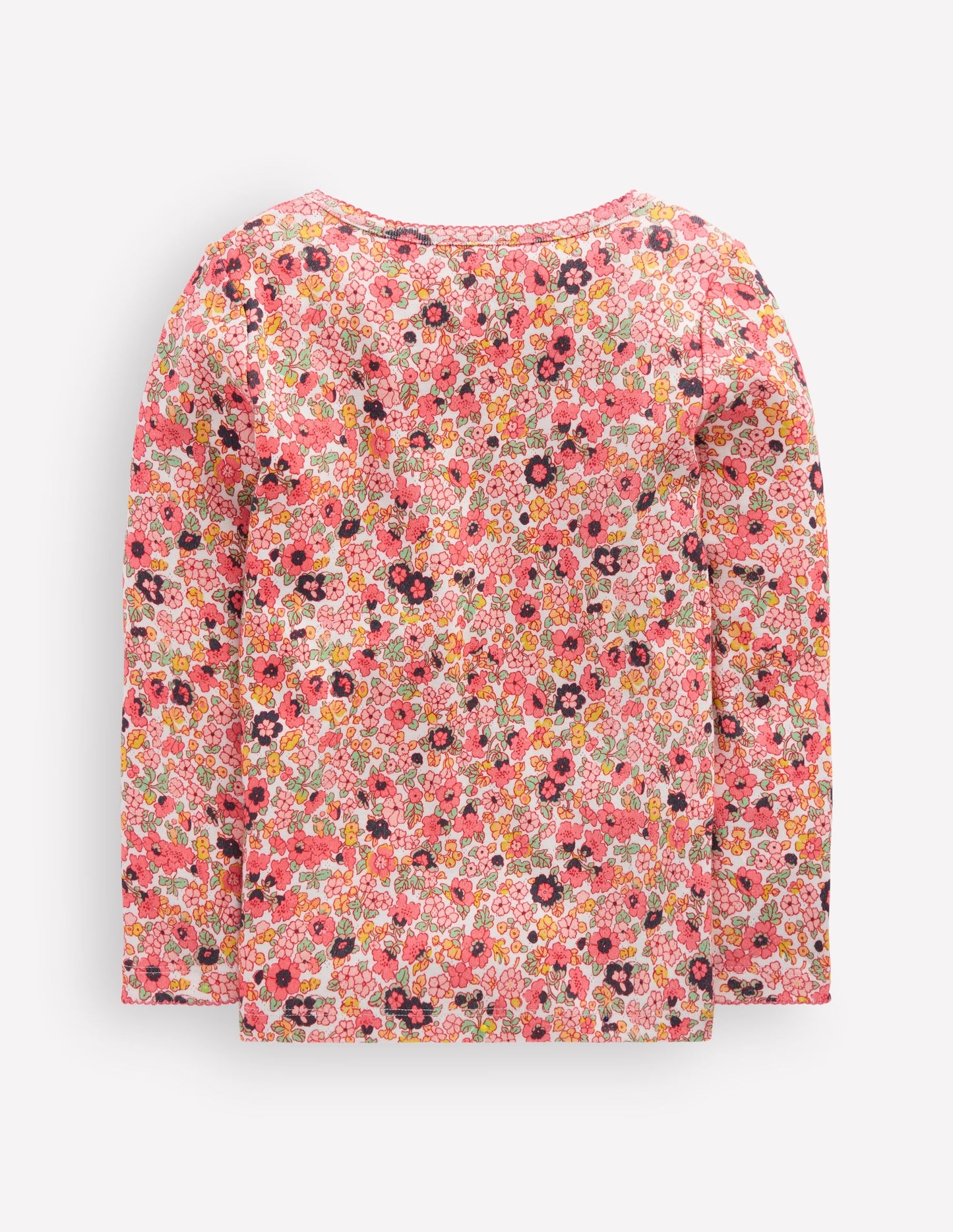 Long Sleeve Pointelle Top-Pink Floral