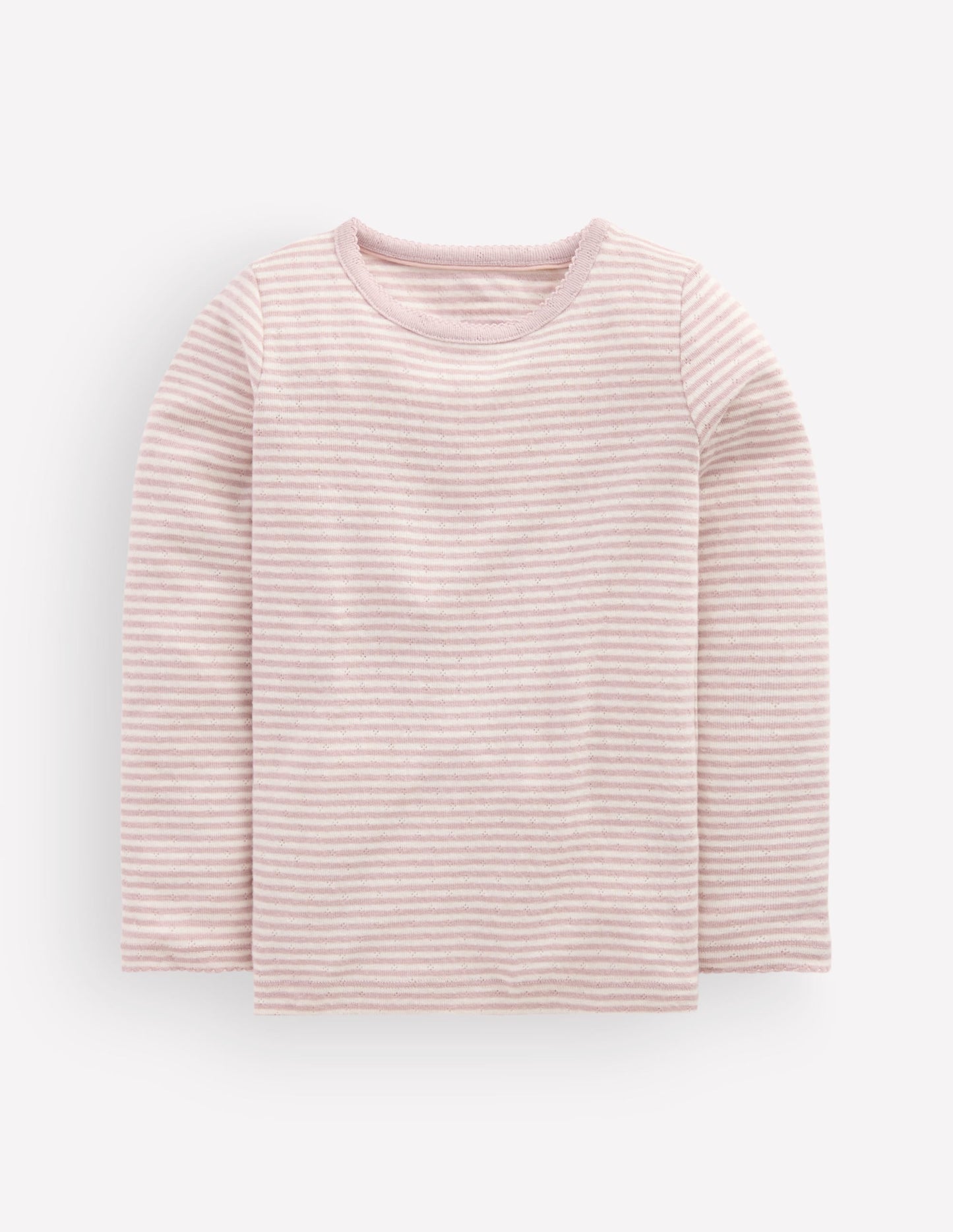 Long Sleeve Pointelle Top-Violet Ice / Ivory