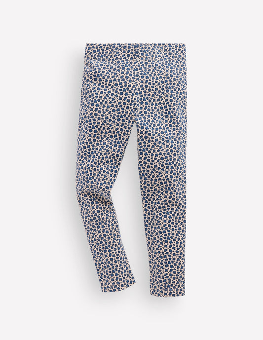 Fun Leggings-Calico White/ Blue Leopard