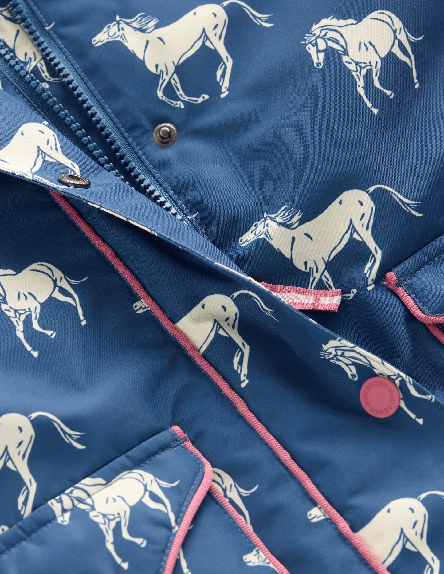Sherpa Lined Anorak-Tourmaline Blue Small Horses