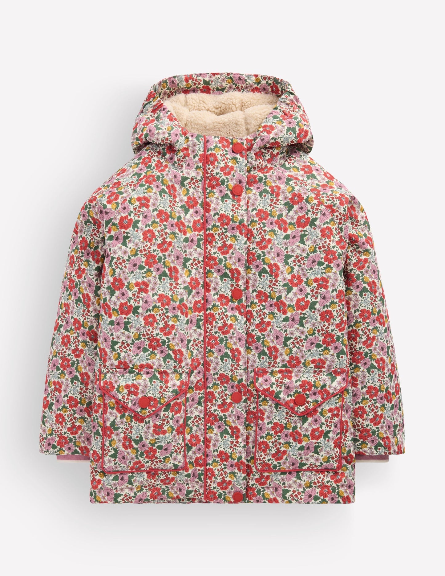 Sherpa Lined Anorak-Soft Cream Garden Flowerbed