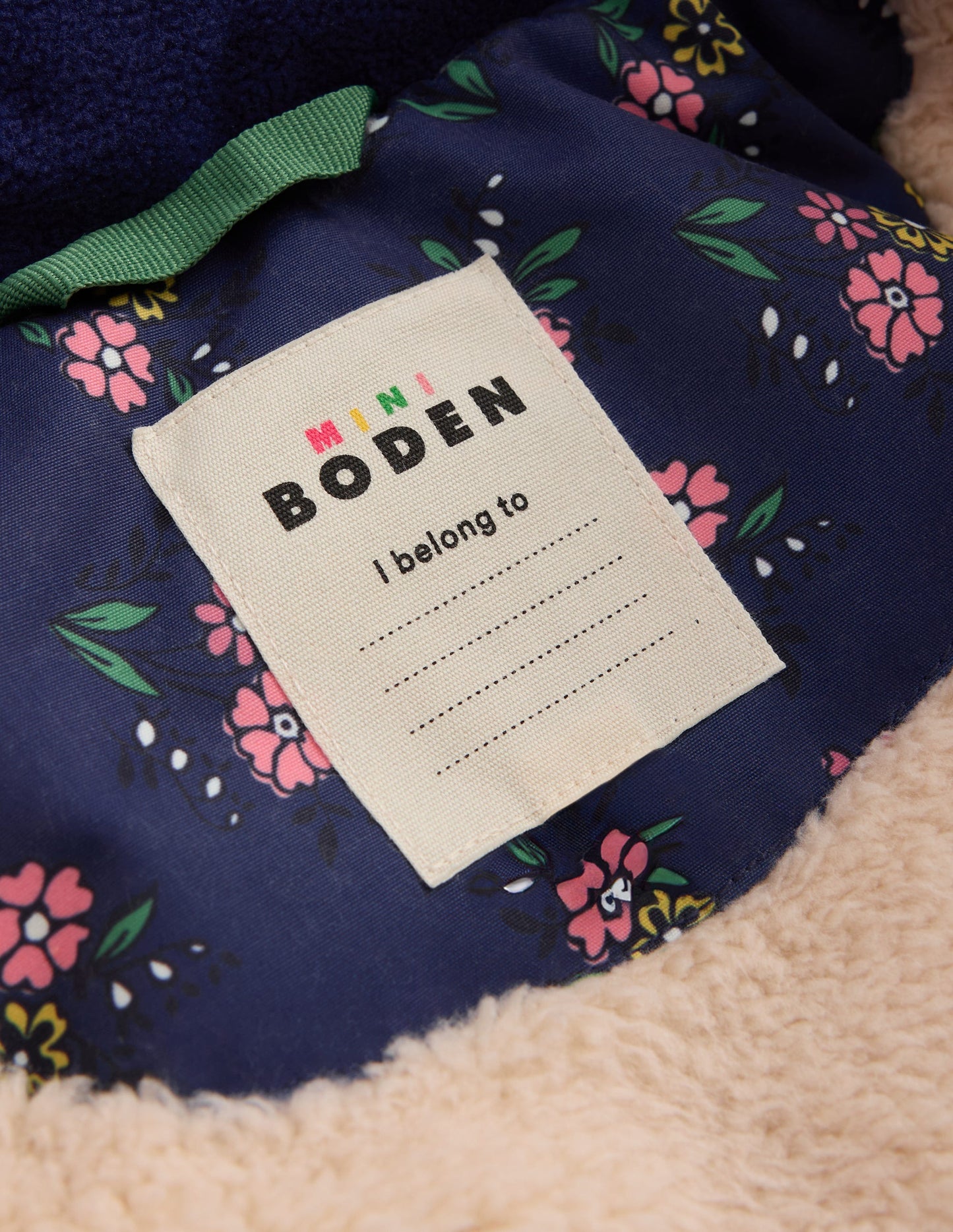 Joni Quilted Parka Coat-Navy Floral