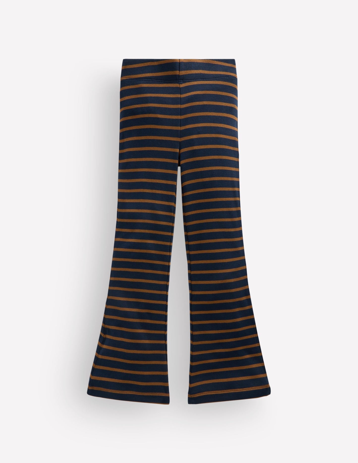 Ribbed Flared Leggings-Navy Stripe