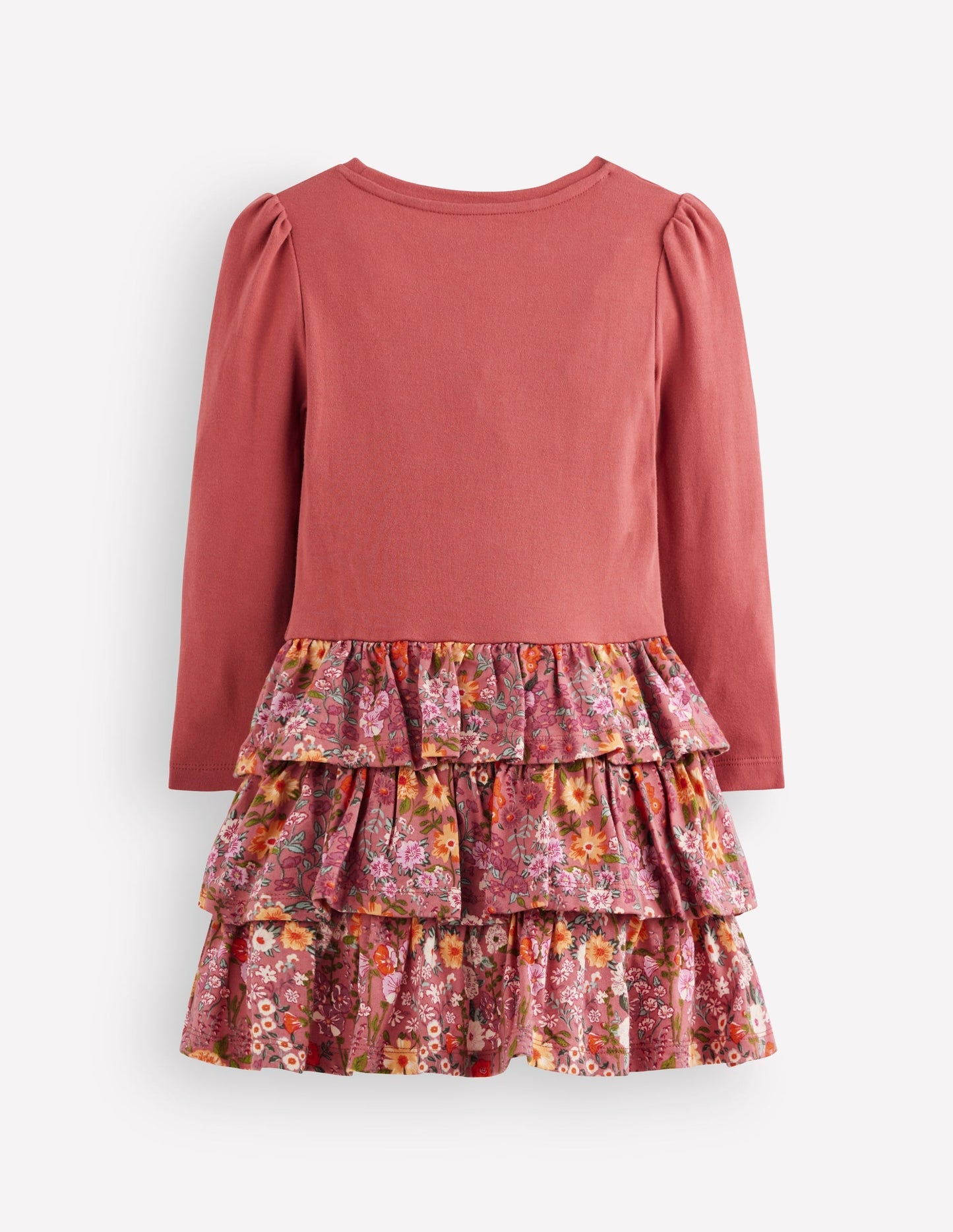 Cora Jersey RaRa Dress-Pink Flower Vine