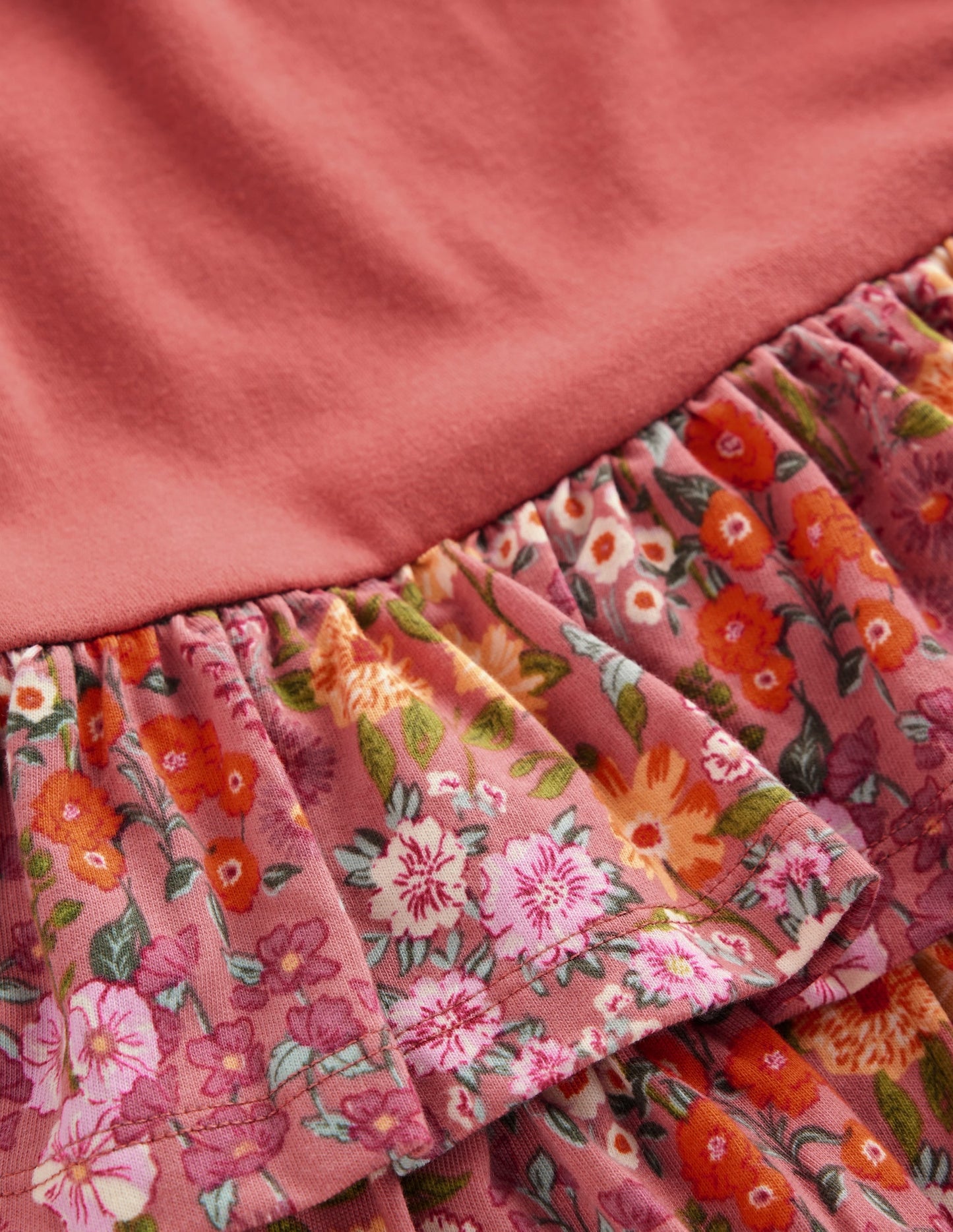 Cora Jersey RaRa Dress-Pink Flower Vine