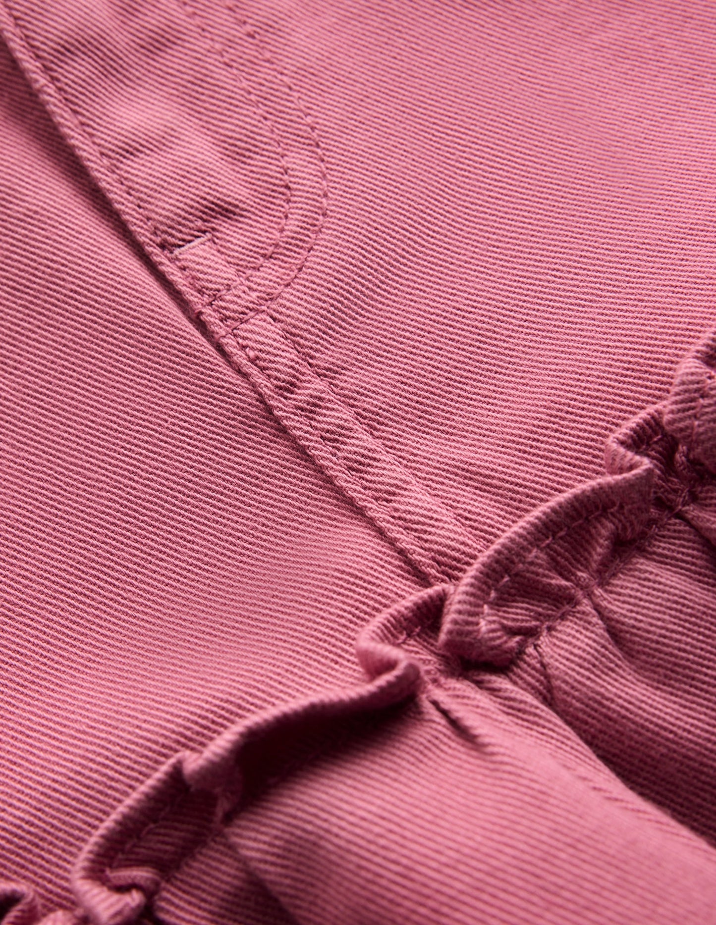 Frill Hem Denim Skirt-Pink Heather