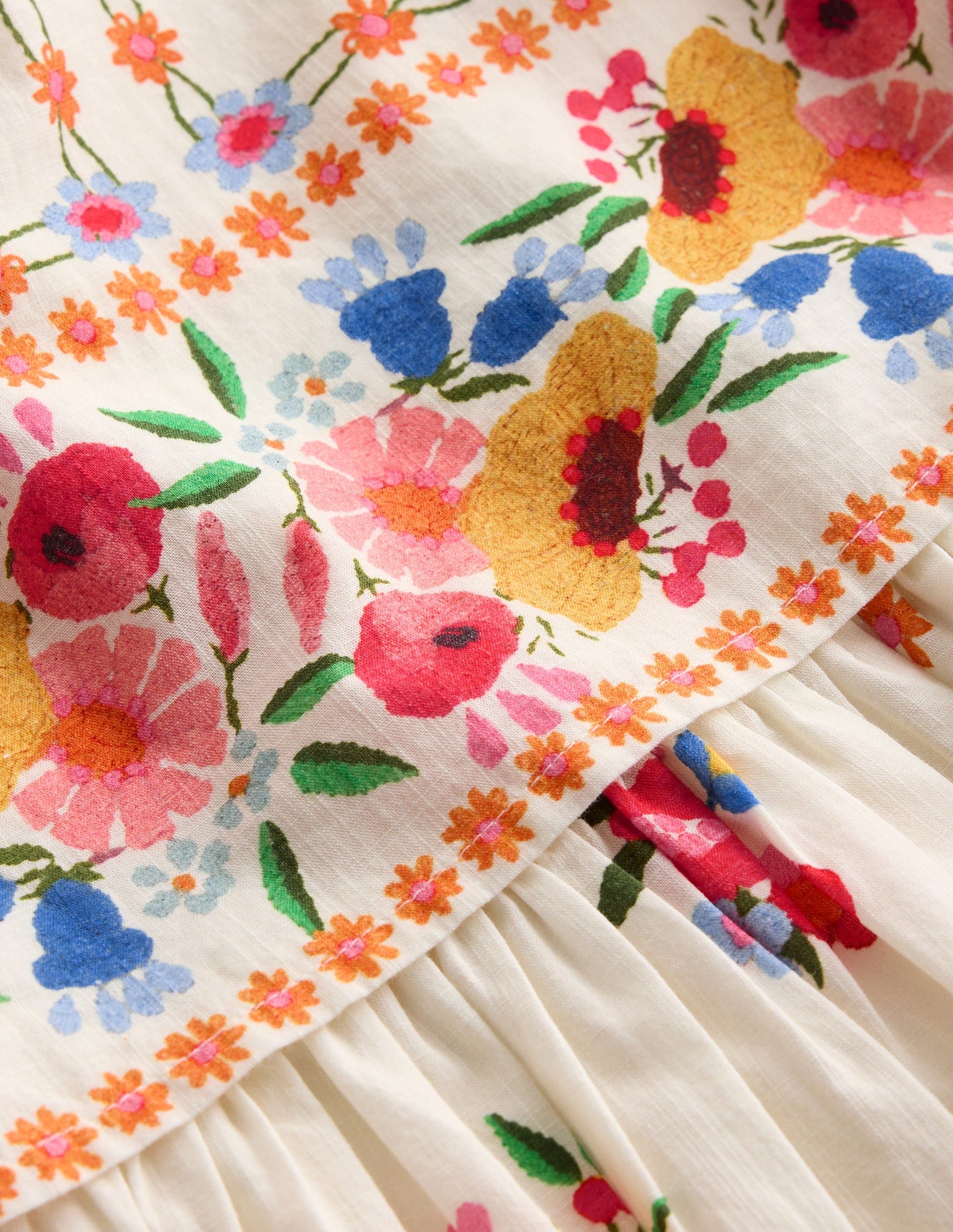 Pretty Cape Dress-Multi Vintage Floral Placement