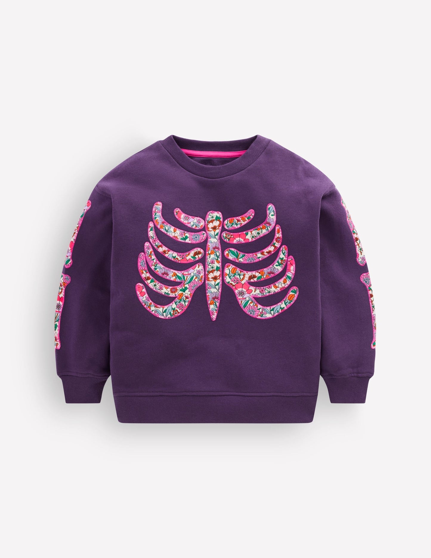Bobbie Appliqué Sweatshirt-Calla Lily Purple Skeleton