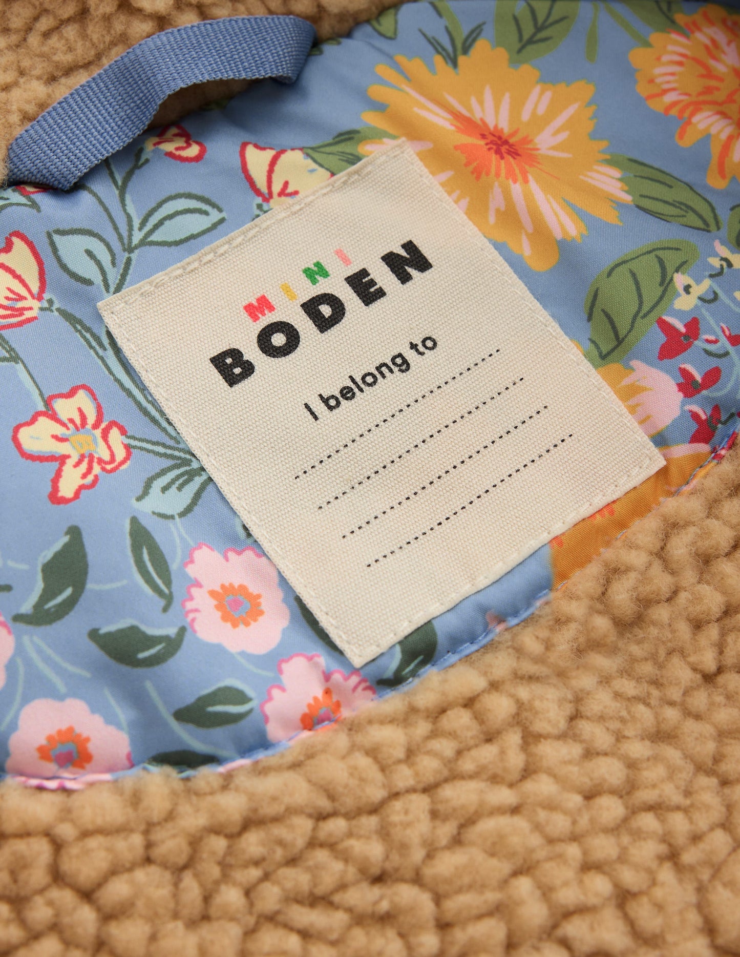 Borg Padded Jacket-Blue Floral