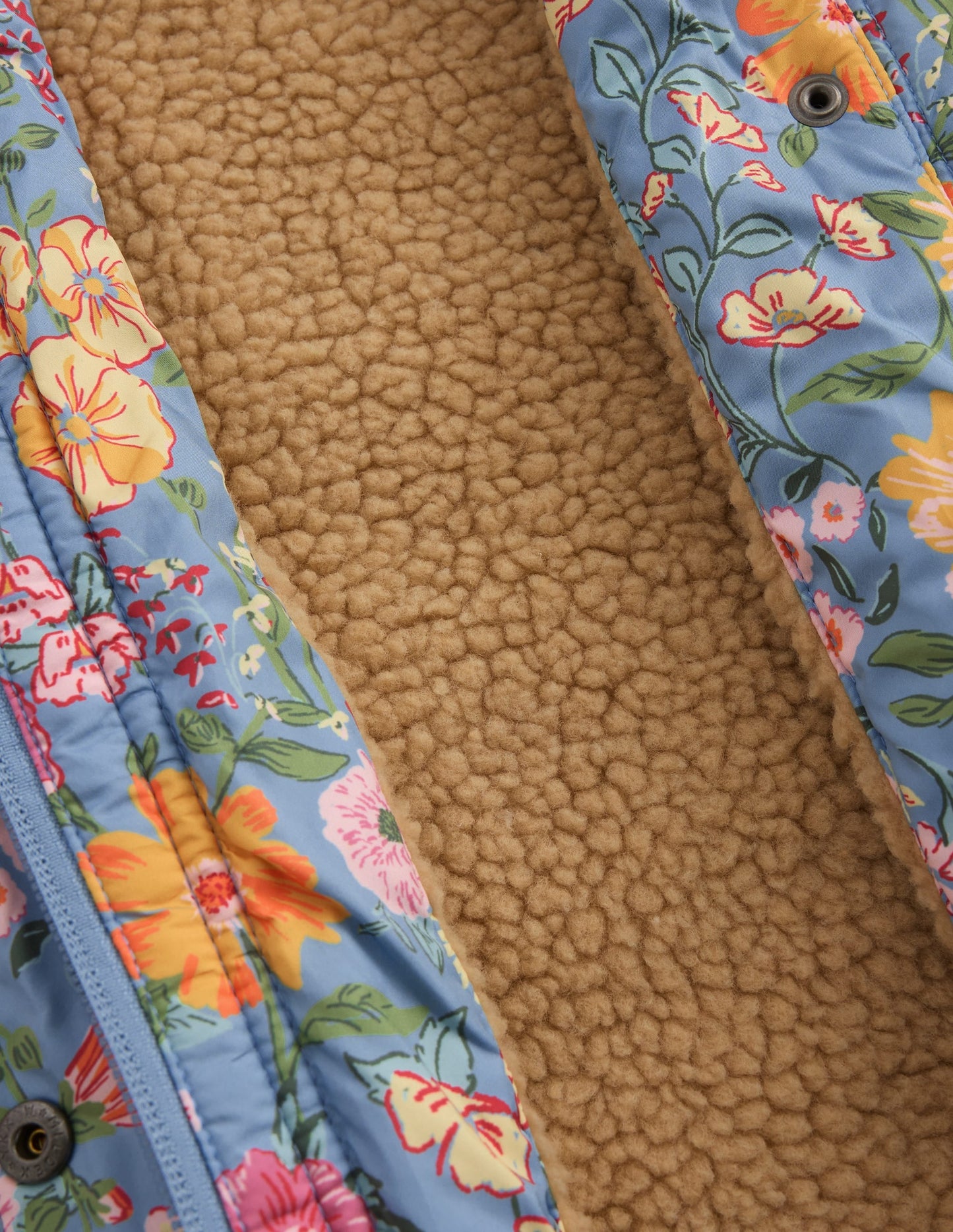 Borg Padded Jacket-Blue Floral
