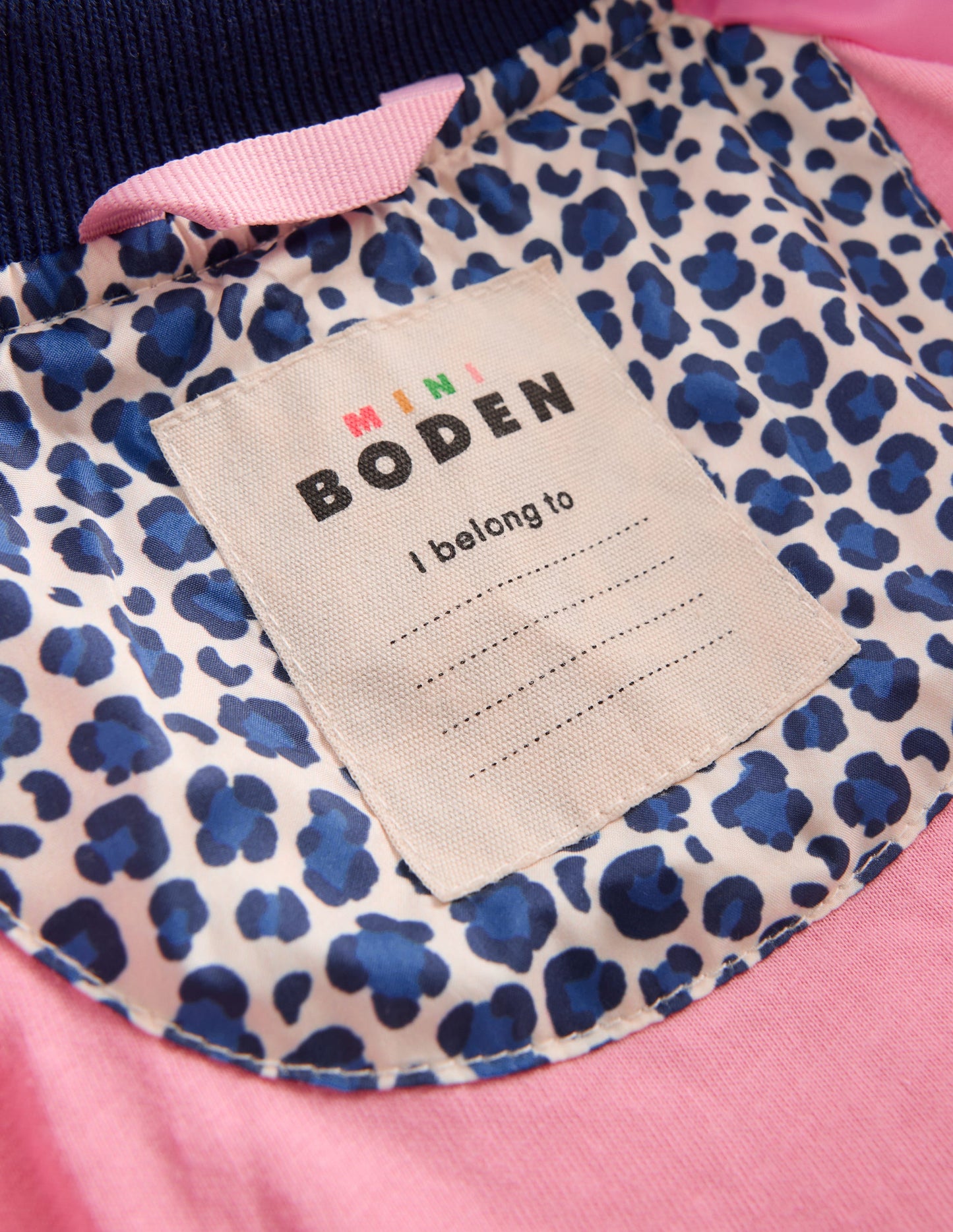 Quilted Bomber Jacket-Calico White/ Blue Leopard