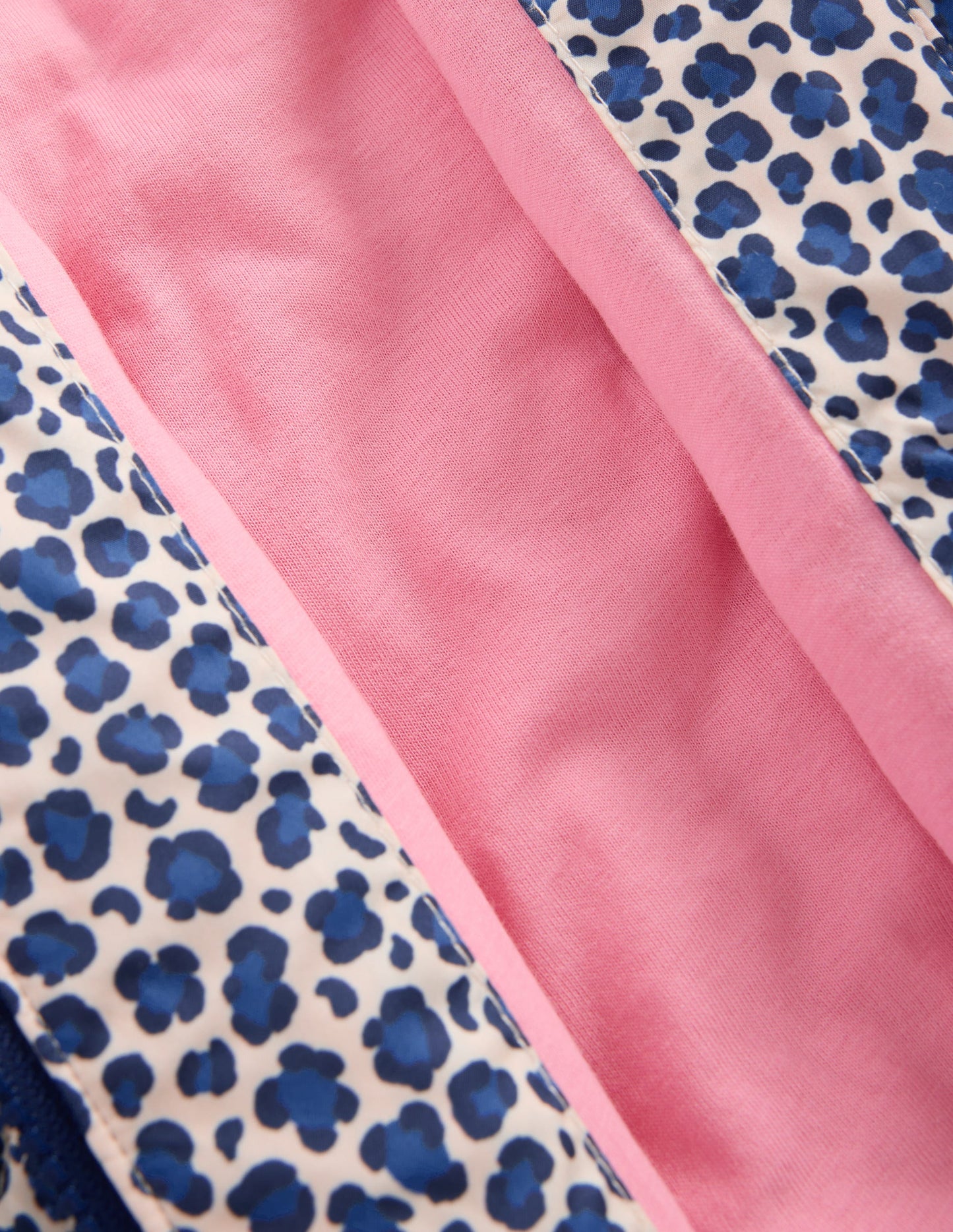 Quilted Bomber Jacket-Calico White/ Blue Leopard