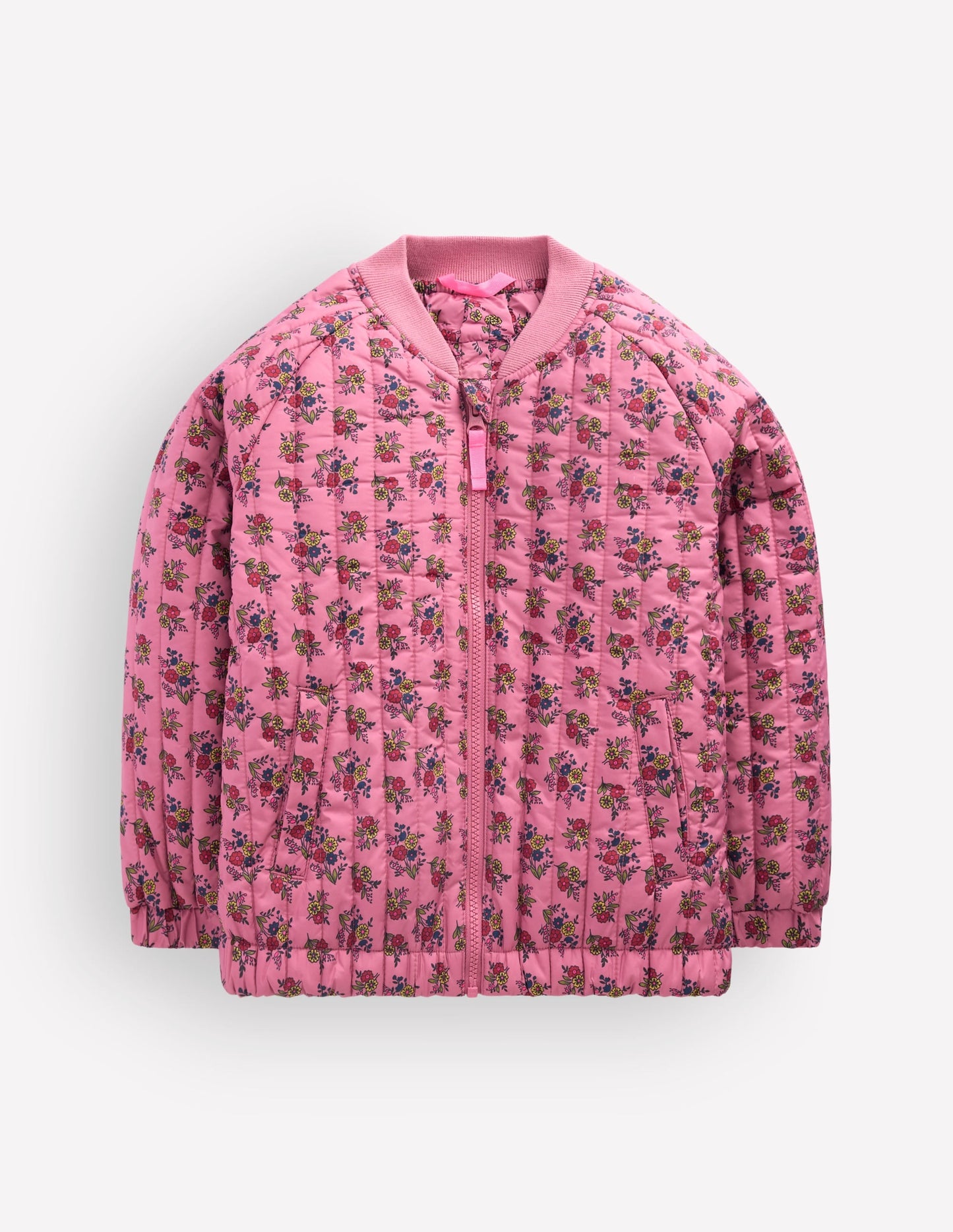 Quilted Bomber Jacket-Vintage Rose Sprouting Garden
