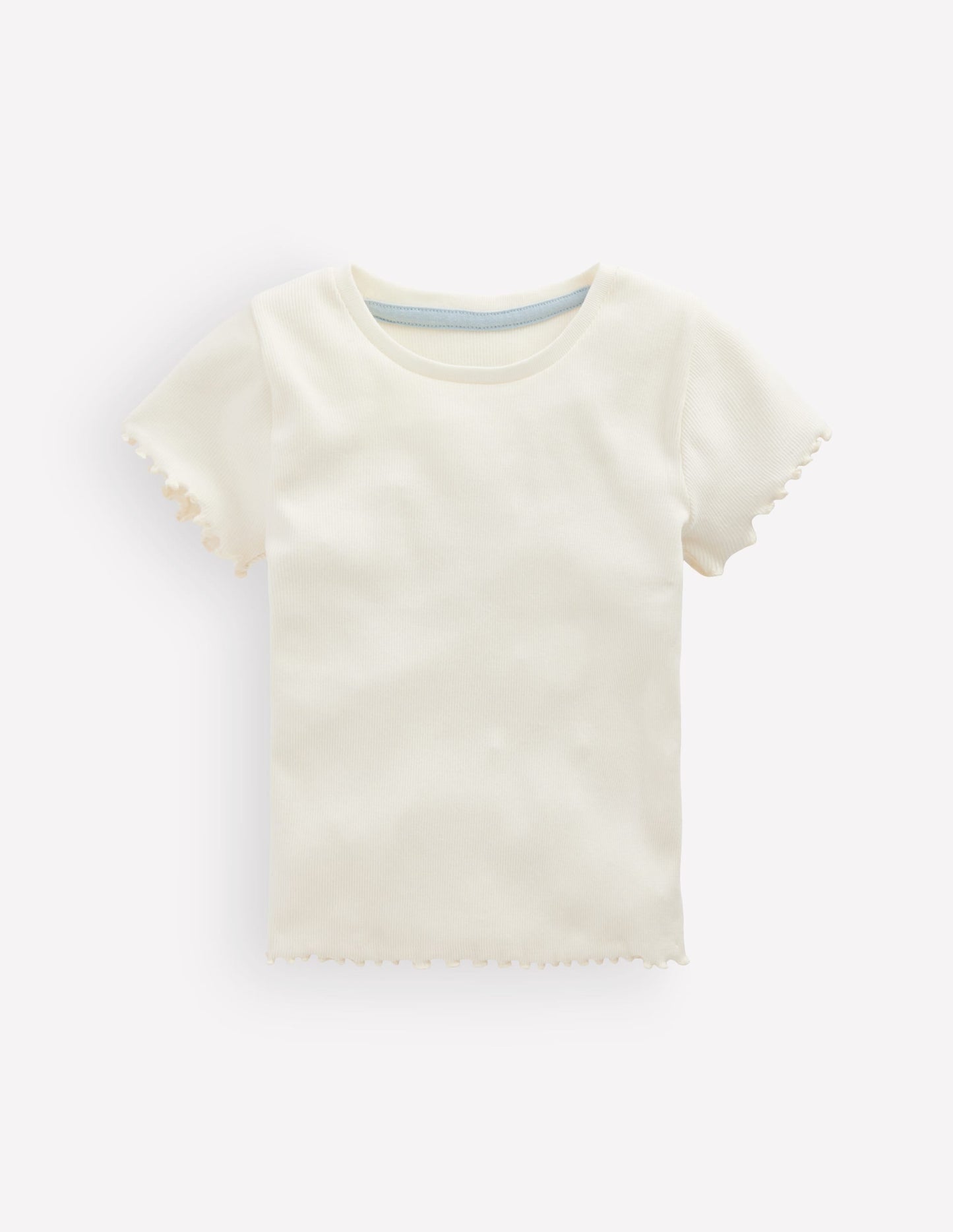 Short Sleeve Rib T-Shirt-Soft Ivory