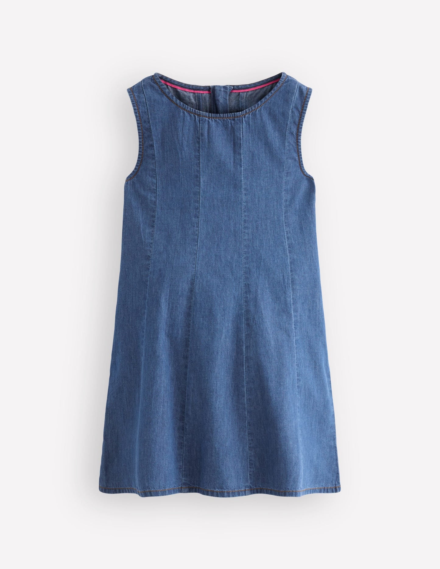Willa Pinafore Dress-Mid Denim