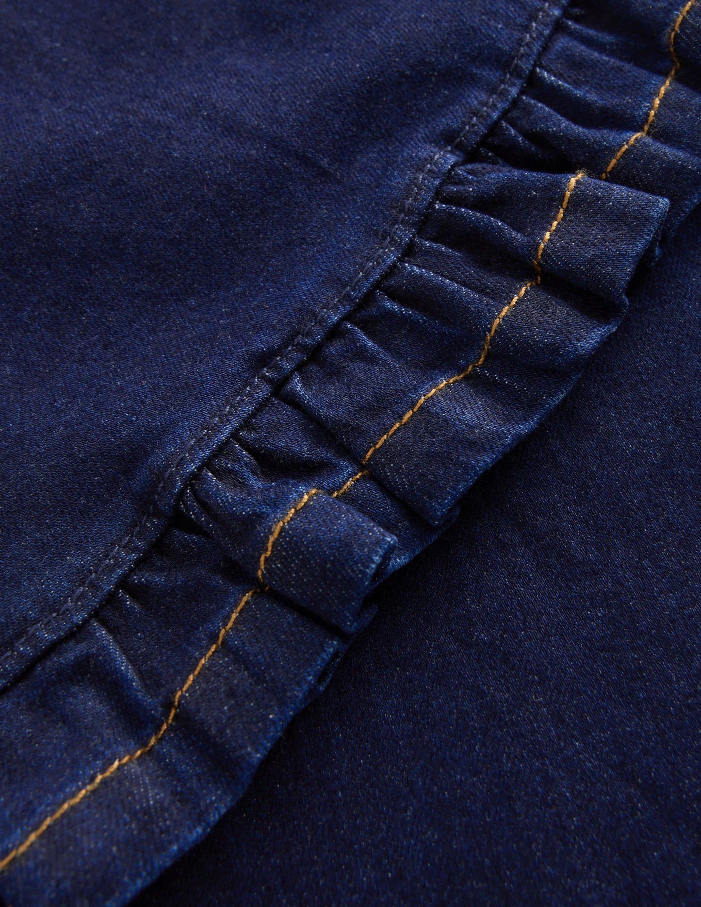 Wide Leg Frill Hem Jeans-Dark Wash