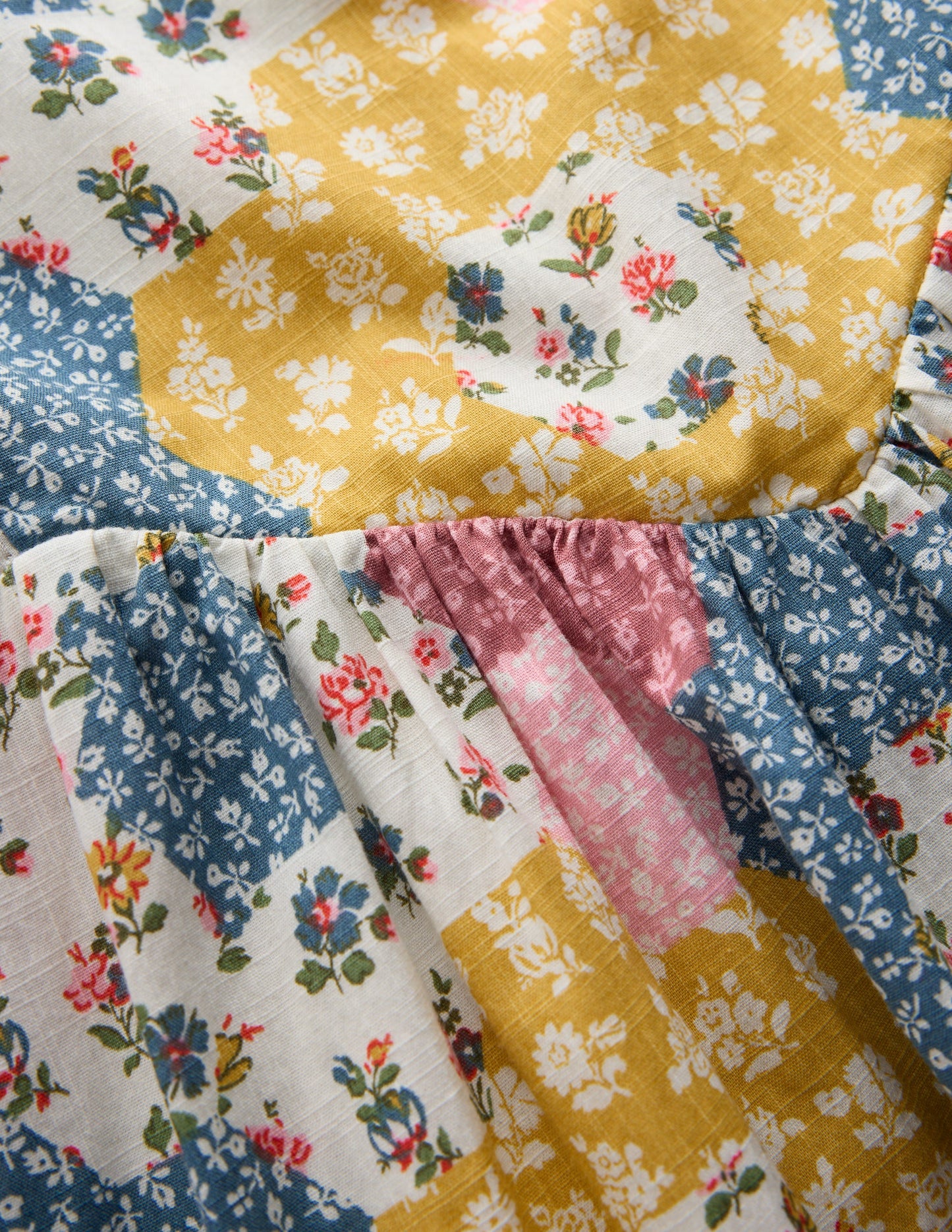 Celia Wing Sleeve Dress-Floral Patchwork