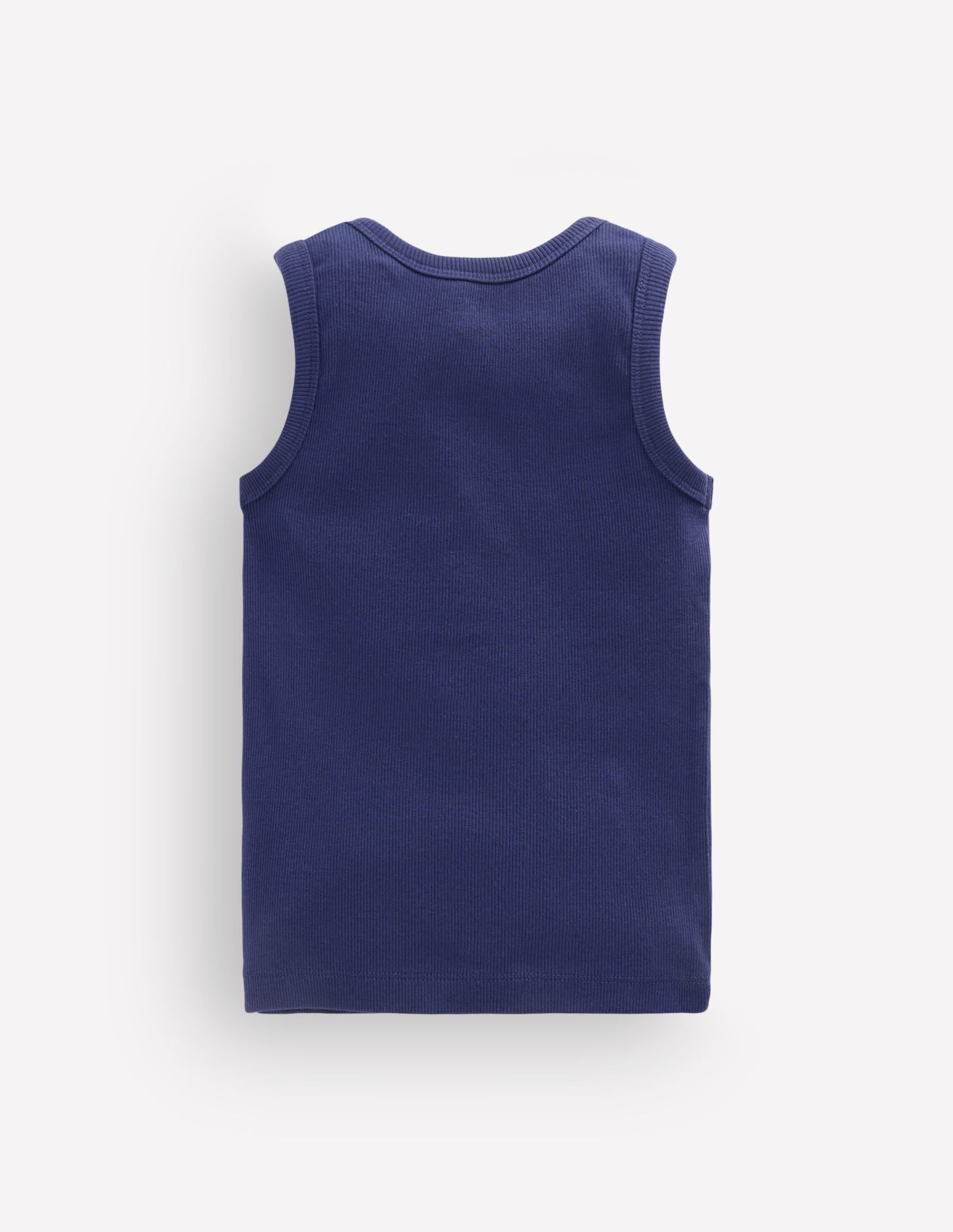 Henley Ribbed Vest-College Navy