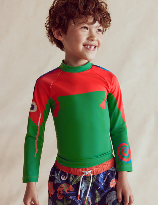 Sun Safe Fun Rash Vest-Shady Green Chameleon