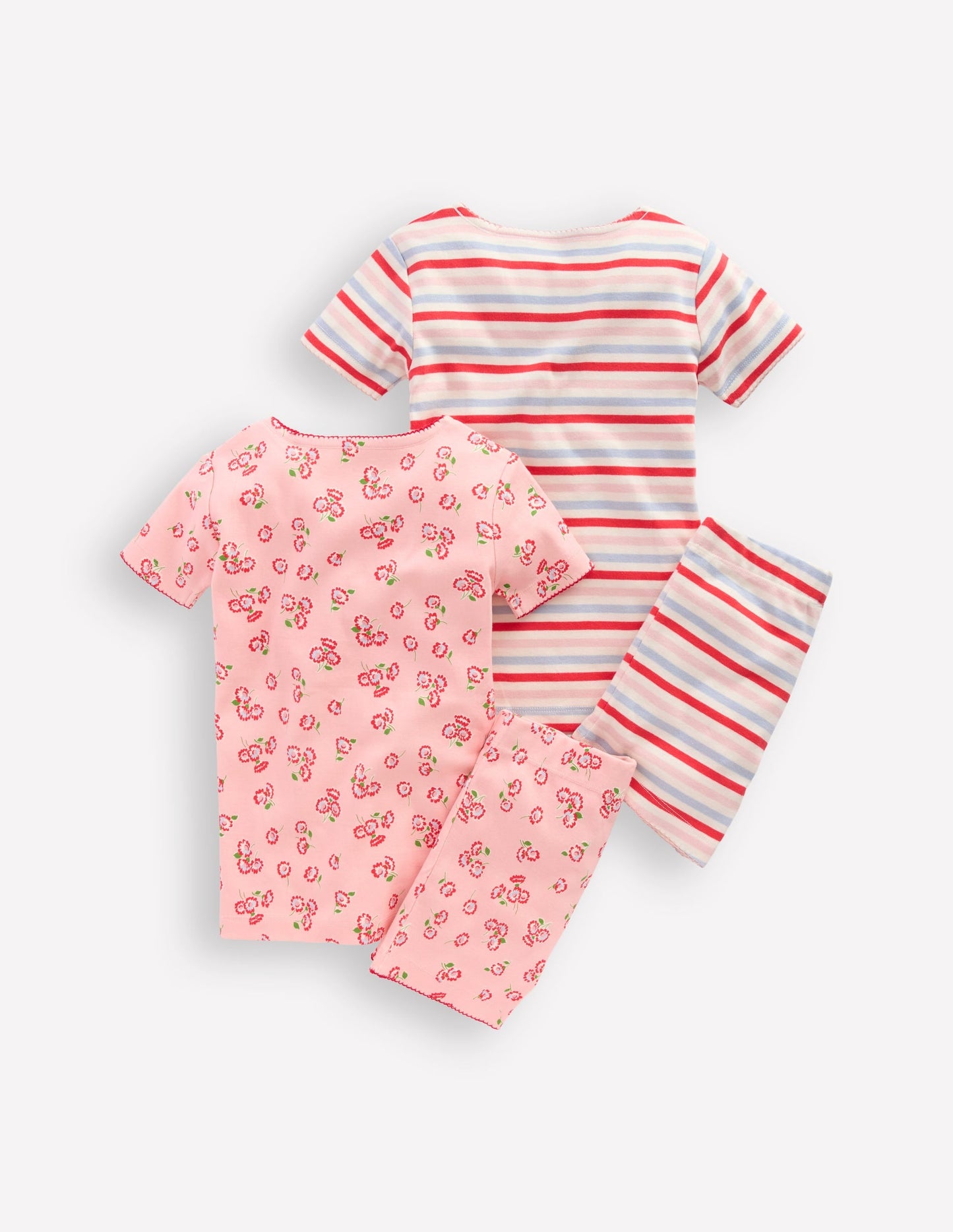 Twin Pack Short Pyjamas-Chalk Pink Daisy