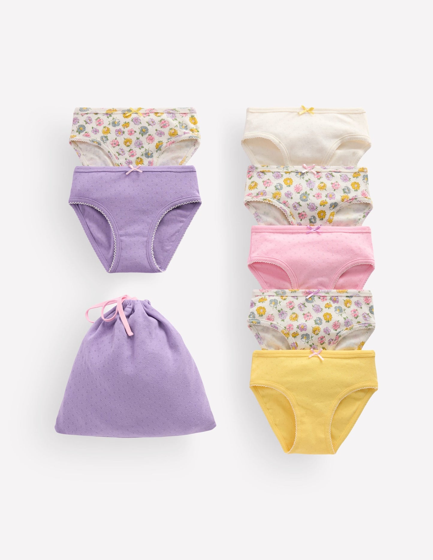 7-pack Pointelle Pants-Rosa floral