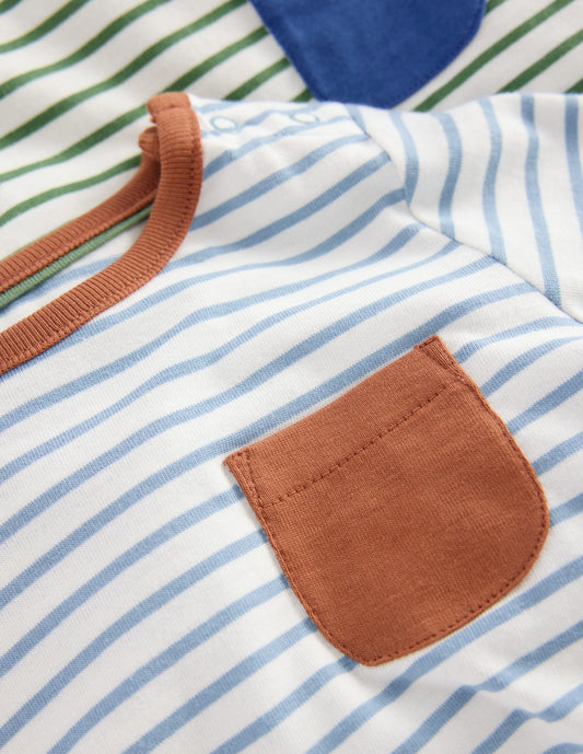 Twin Pack Cotton T-Shirt-Multi Stripe