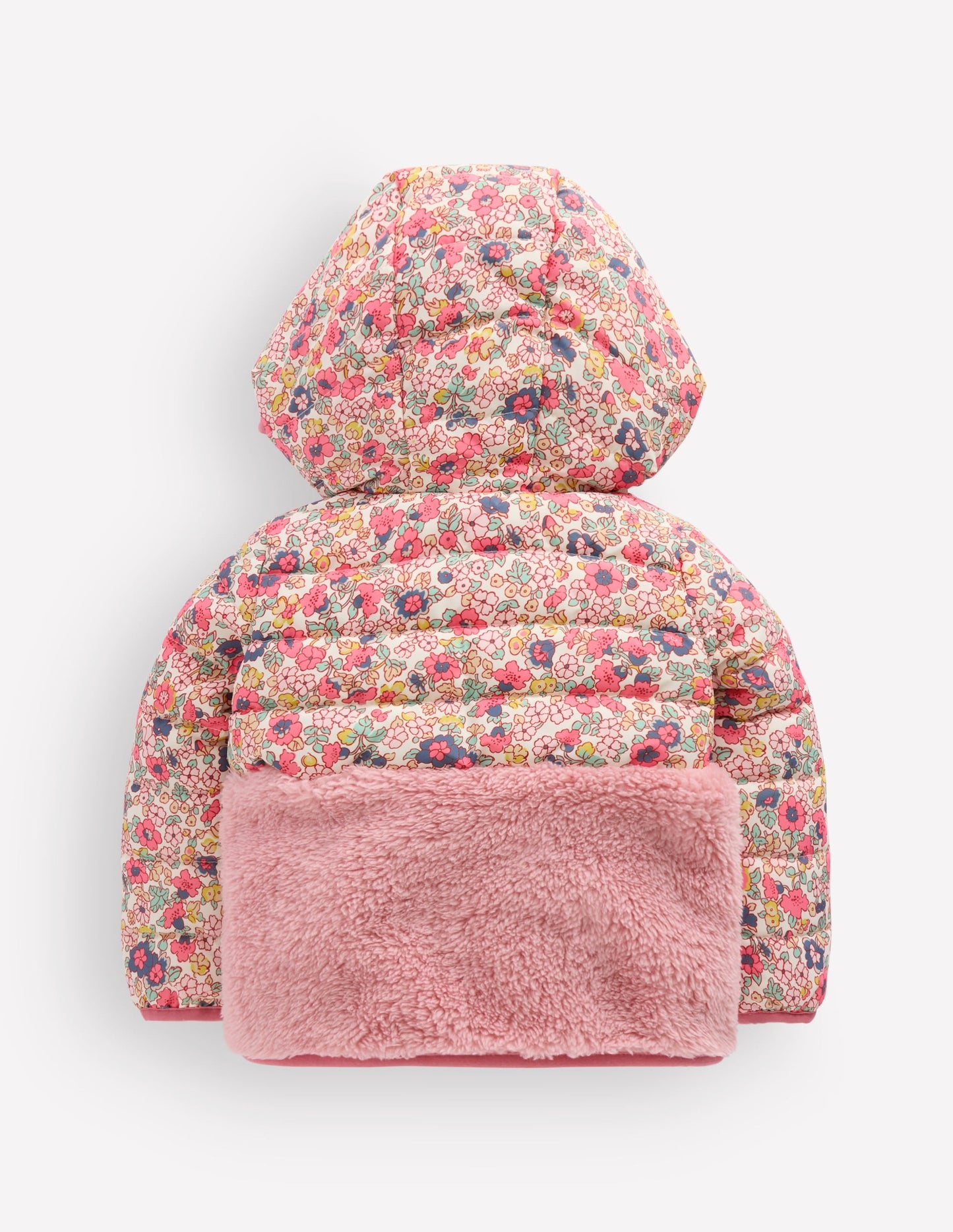 Mixed Borg Jacket-Multi Ditsy Floral