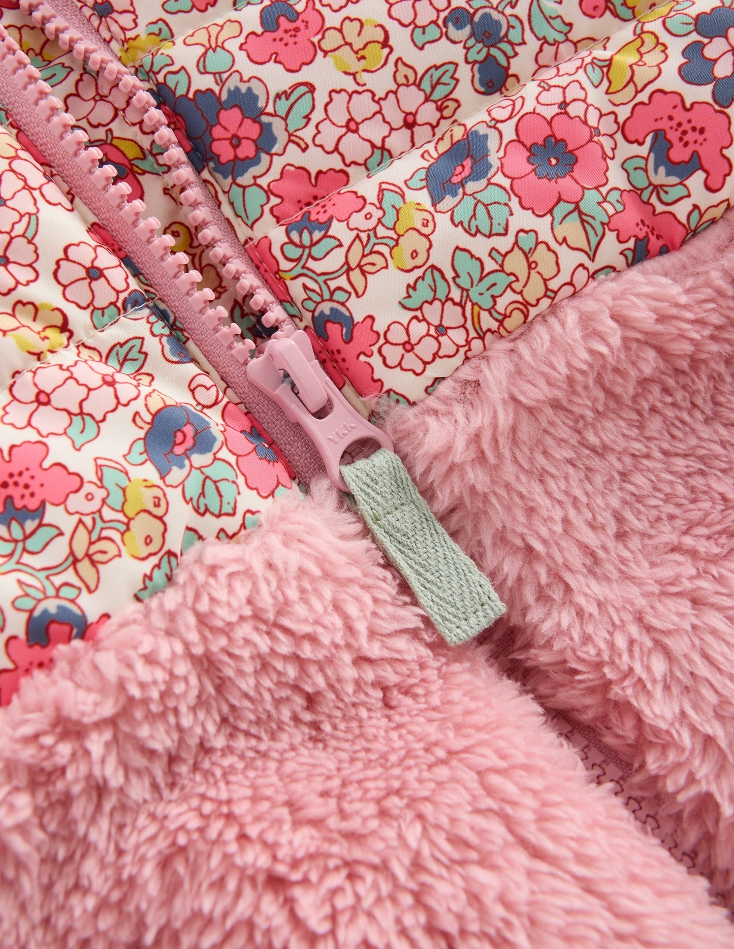 Mixed Borg Jacket-Multi Ditsy Floral