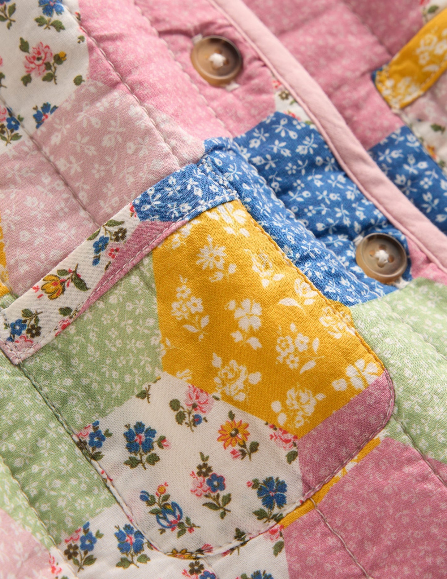Quilted Jacket-Multi Patchwork Print