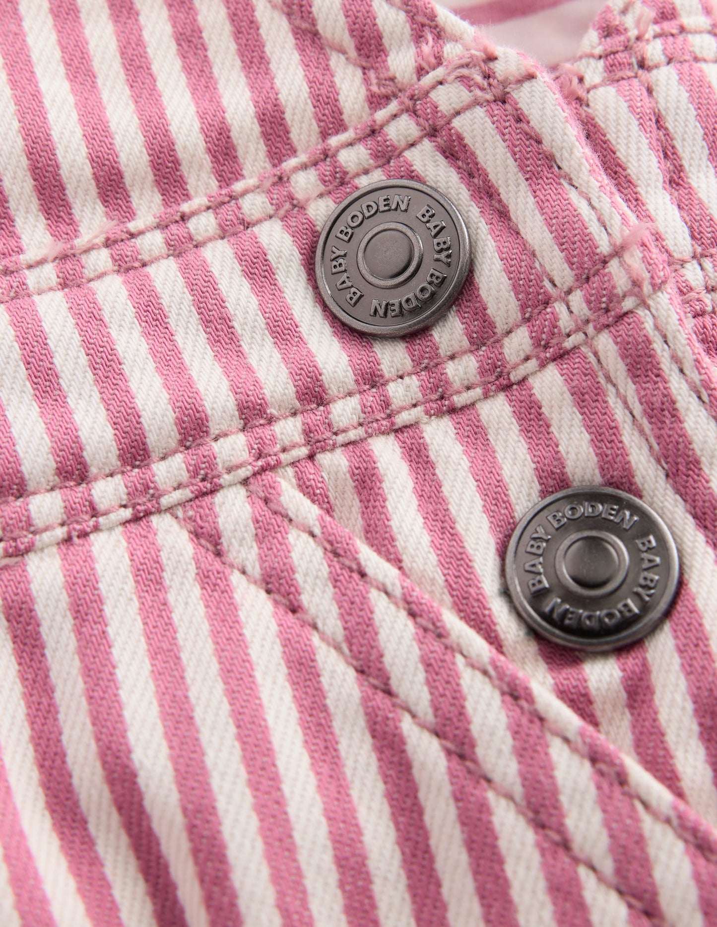 Woven Dungarees-Pink Stripe