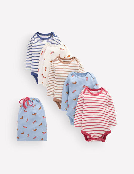 5-pack Cotton Bodies-Blue Multi Dogs